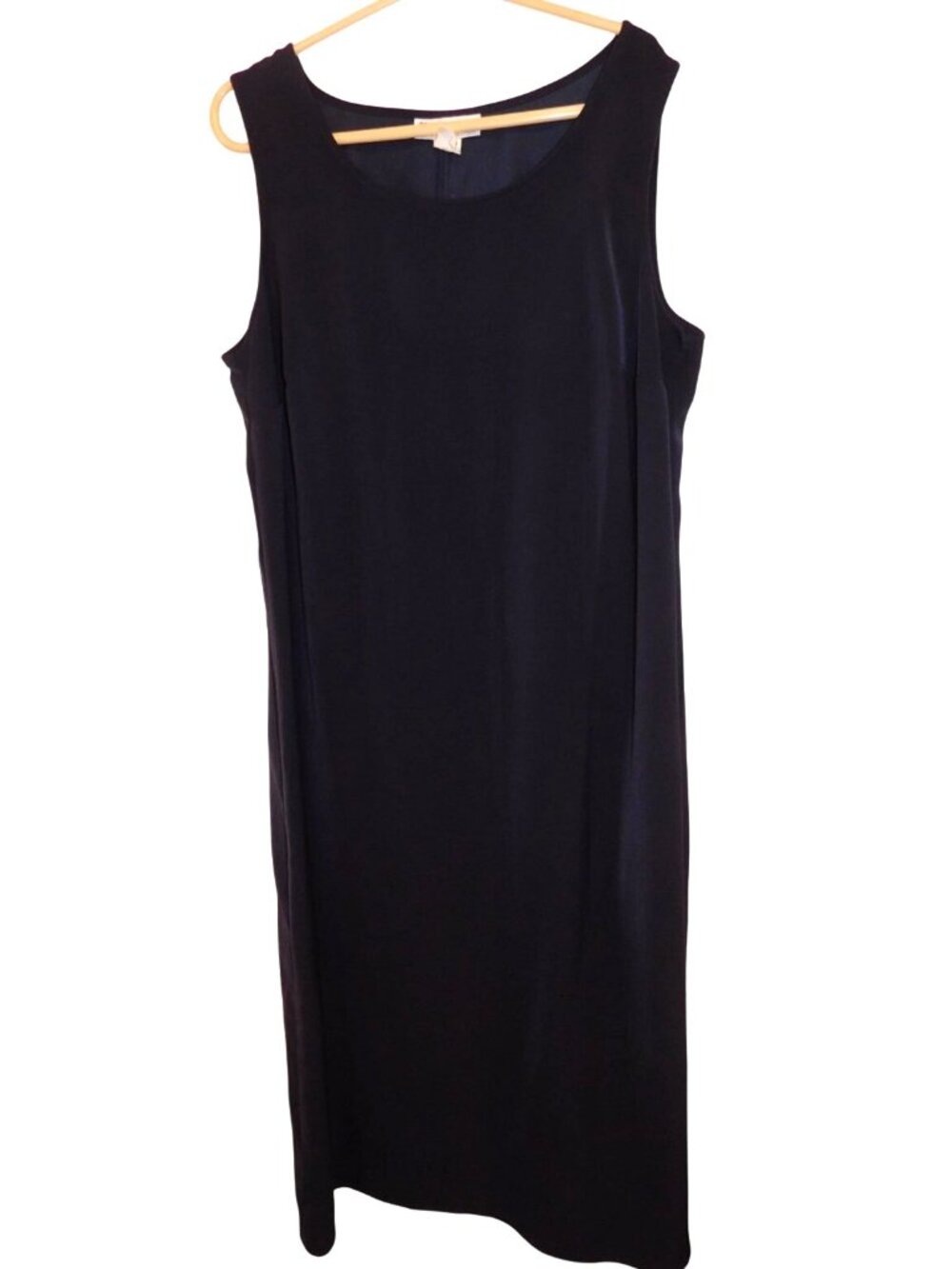 Dressbarn Womens Size 16 Navy Blue Sleeveless Shift Dress 100% Polyester Modest